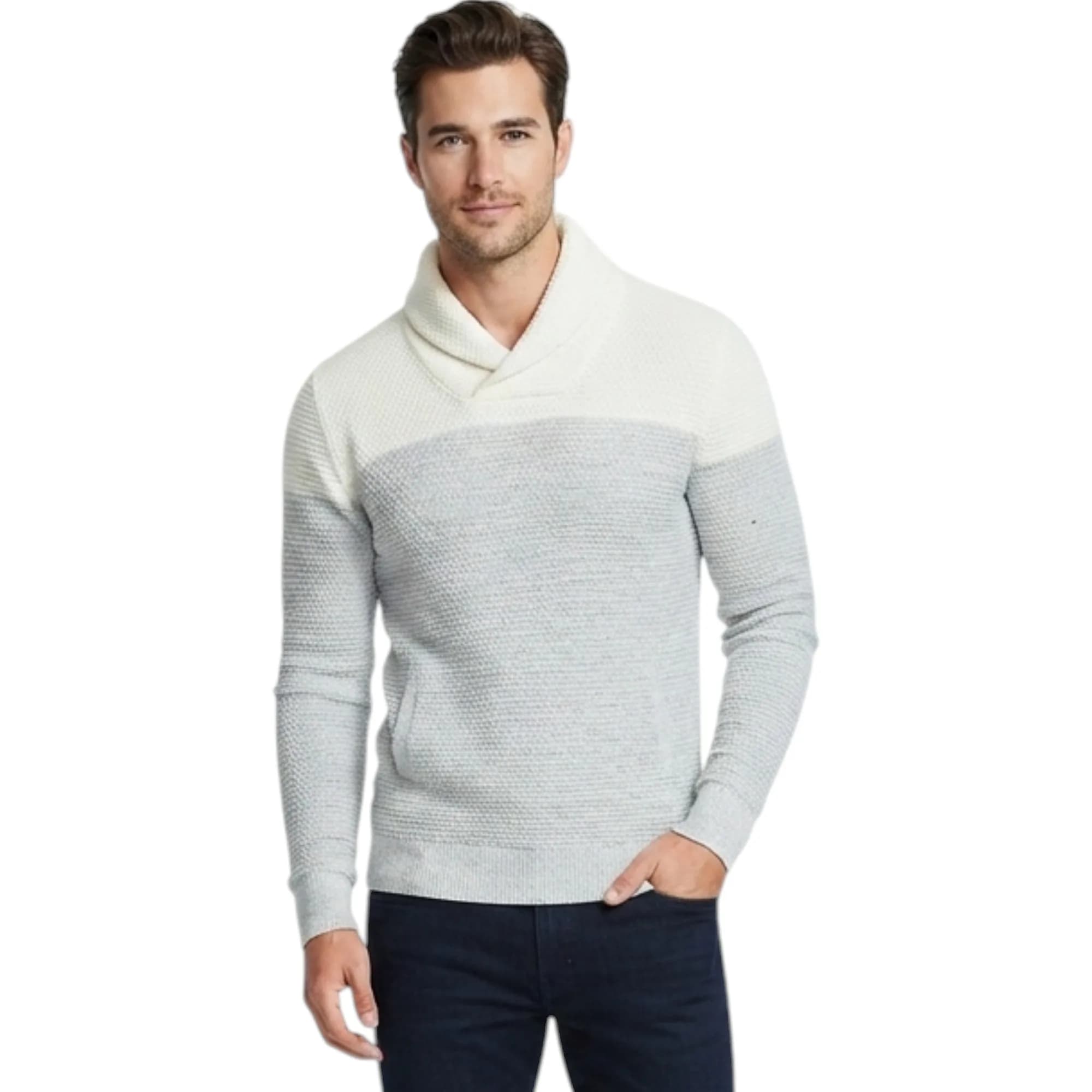 Mens Winter New Jumper Shawl Neck