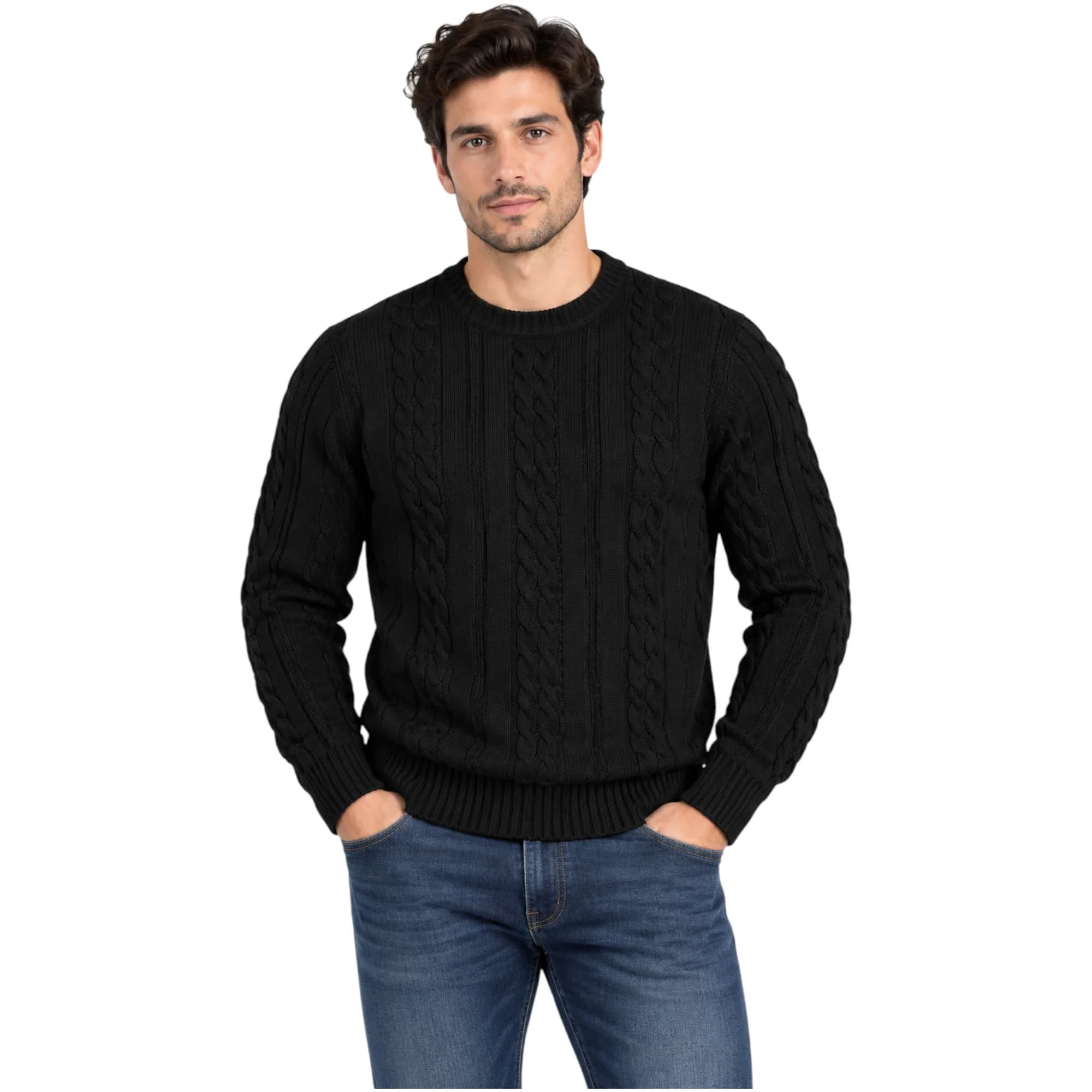 M&S Mens Cable Knit Sweatshirt Jumper
