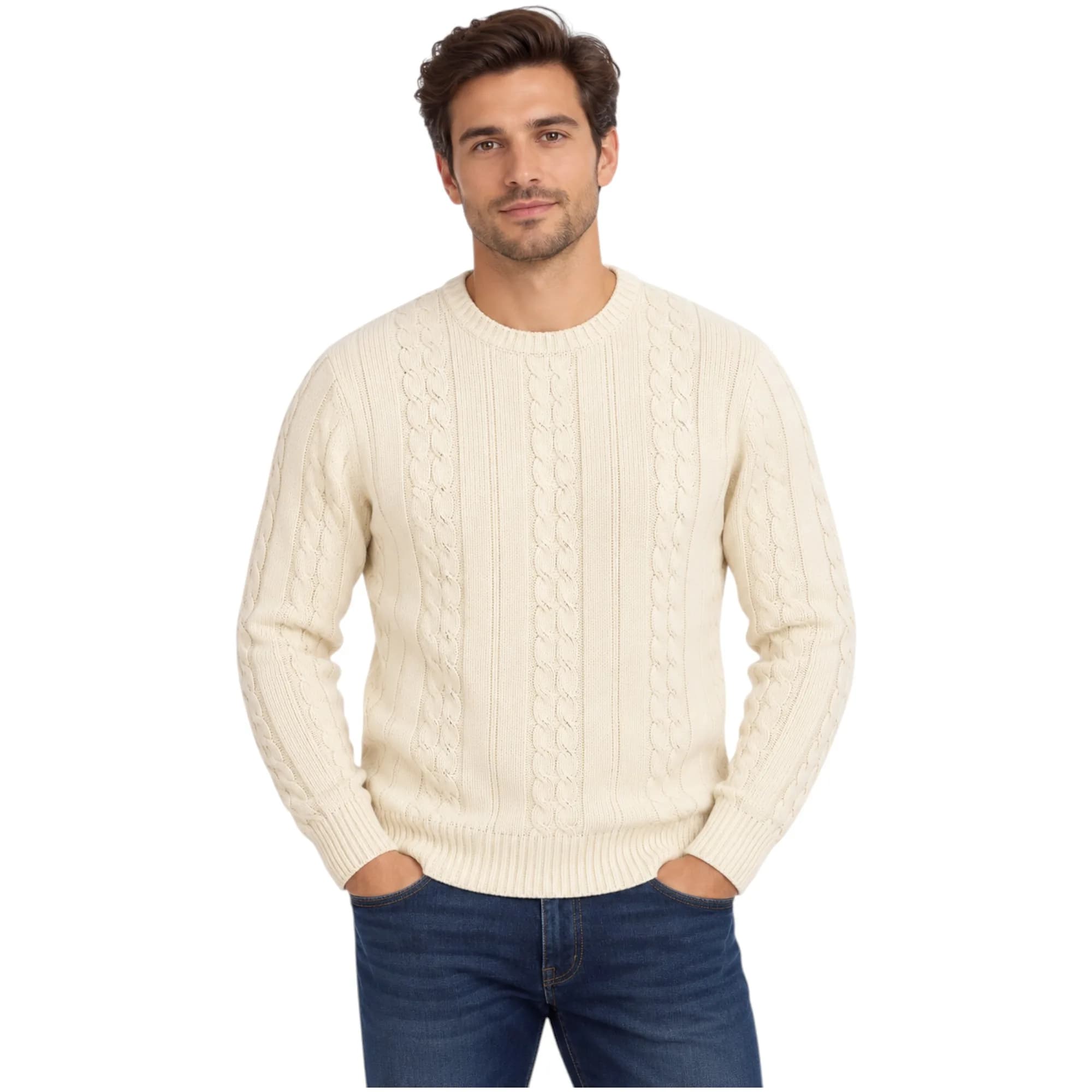M&S Mens Cable Knit Sweatshirt Jumper