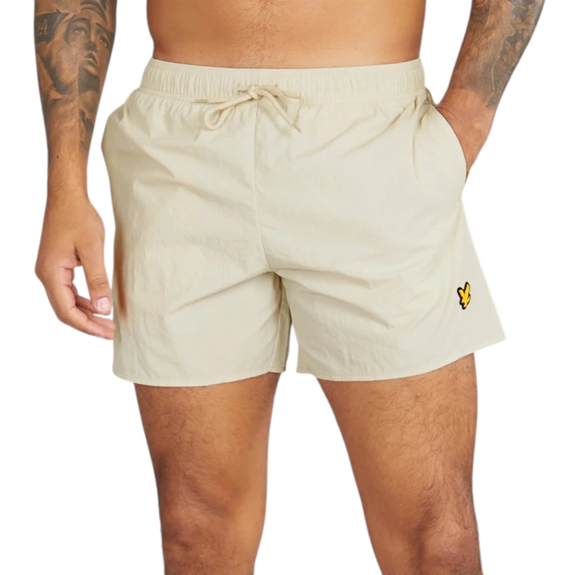 Lyle And Scott Mens Swim Shorts Rubberised Logo Casual Vintage Soft Half Pa