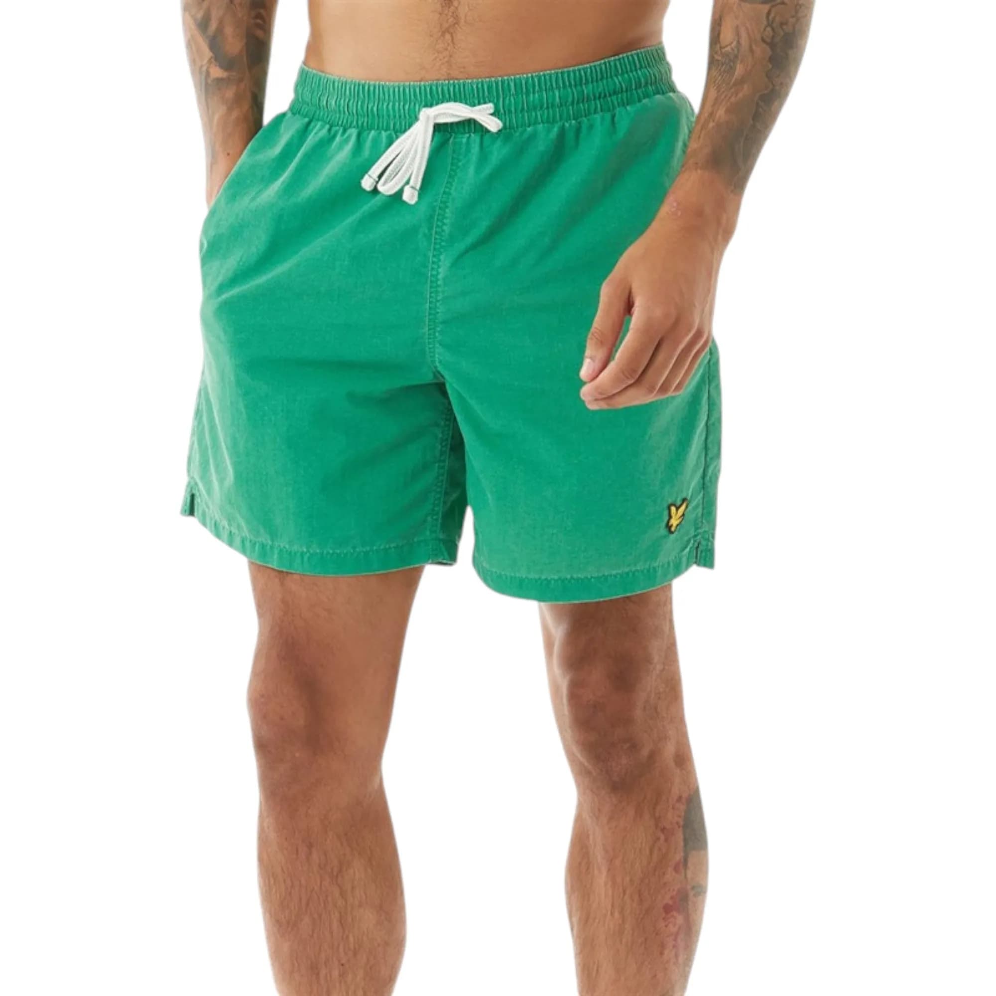 Lyle And Scott Mens Swim Shorts Rubberised Logo Casual Vintage Soft Half Pa