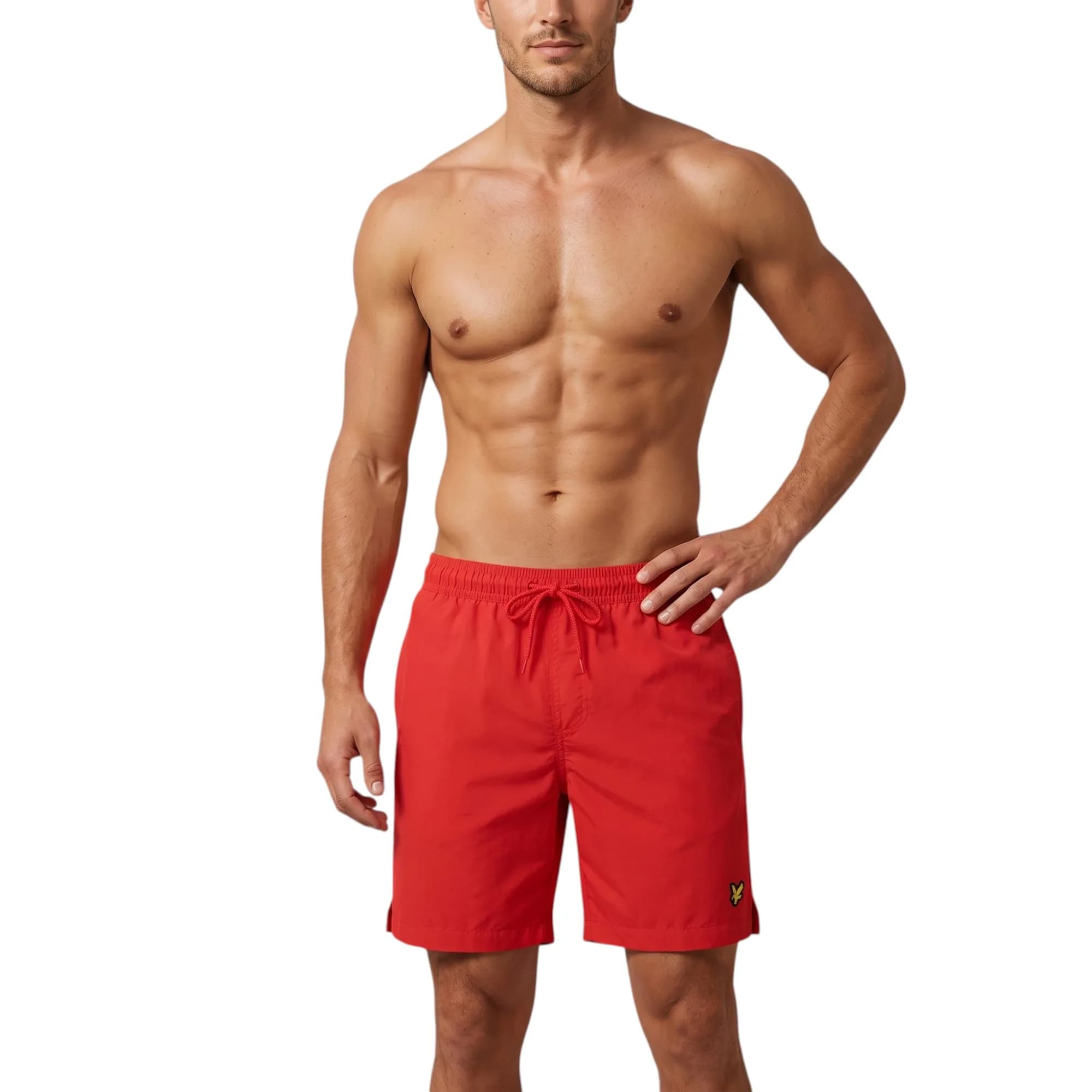 Lyle And Scott Mens Swim Shorts Rubberised Logo Casual Vintage Soft Half Pa