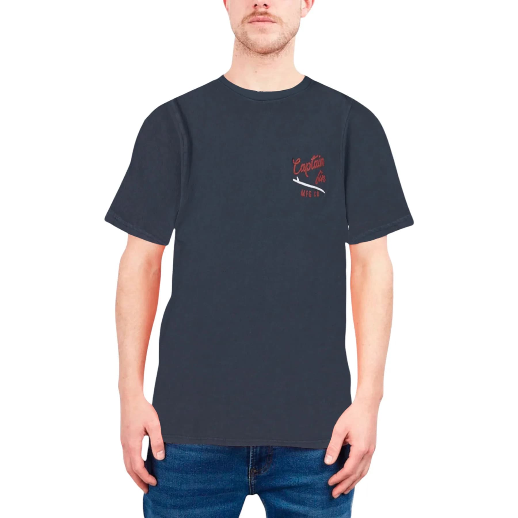 Captain Fin Slick Side Logo Mens Graphic Print T Shirts