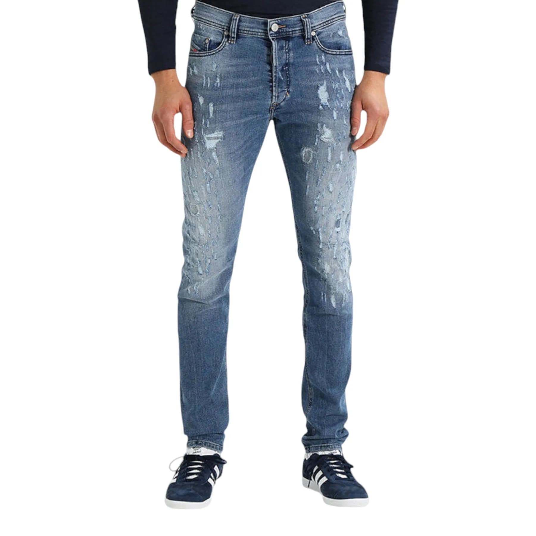 DIESEL TEPPHAR 084QS Mens Denim Blue Jeans