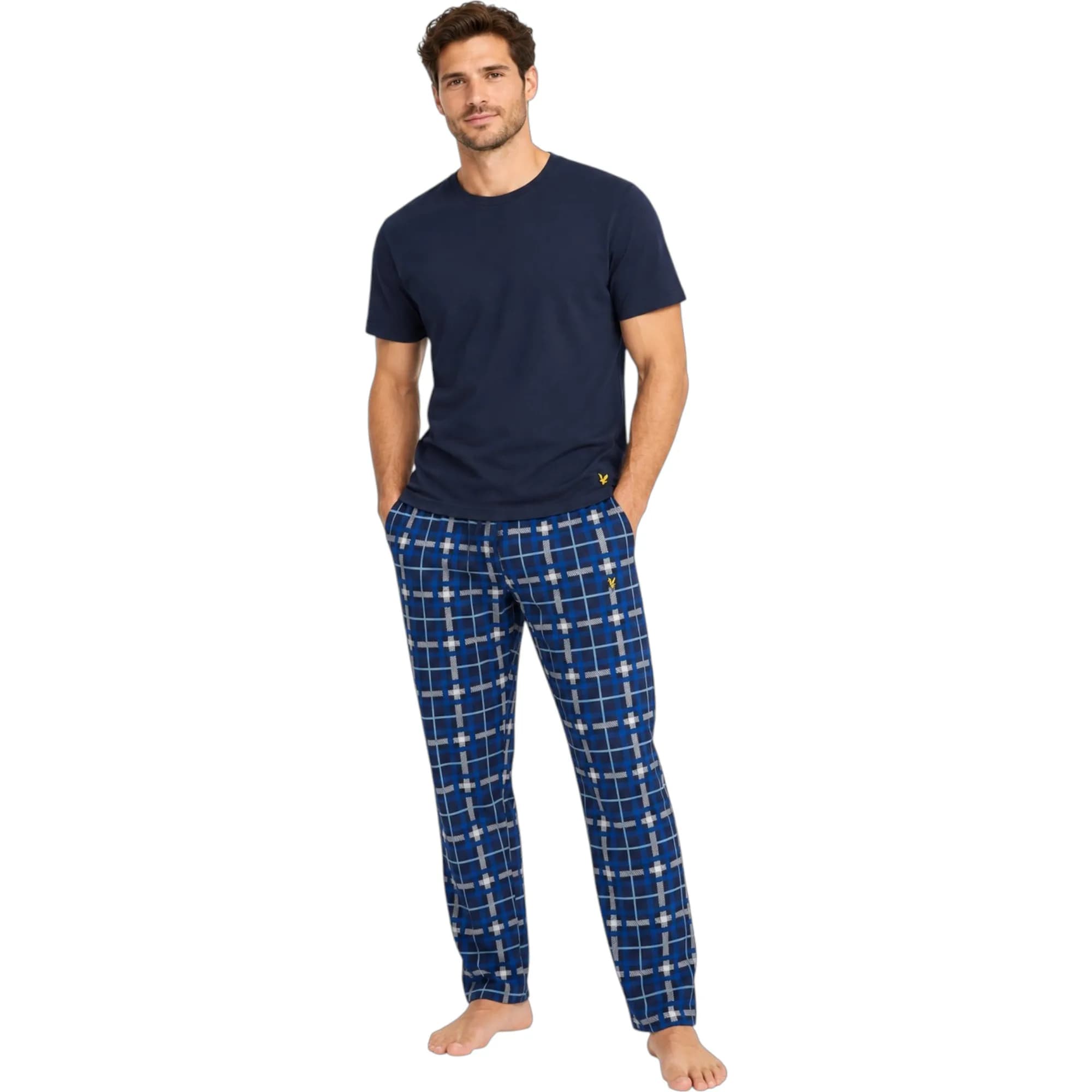 Lyle & Scott Mens Cotton Casual Rich Checked Regular fit Comfort Pajamas Se