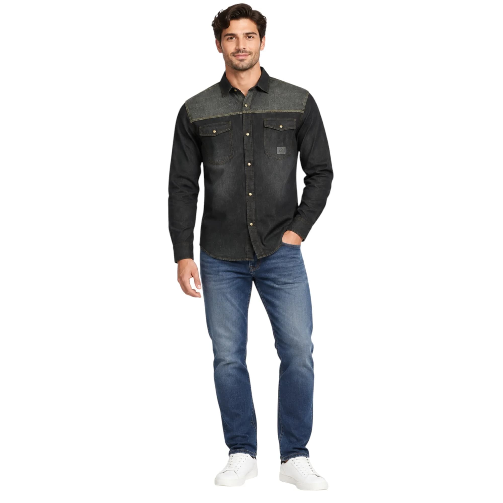Mens Jack South Contrast Denim Shirt