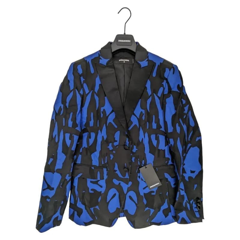 Featured product image of dsquared2-mens-lapel-neck-party-casual-wool-blazer-tops-blue