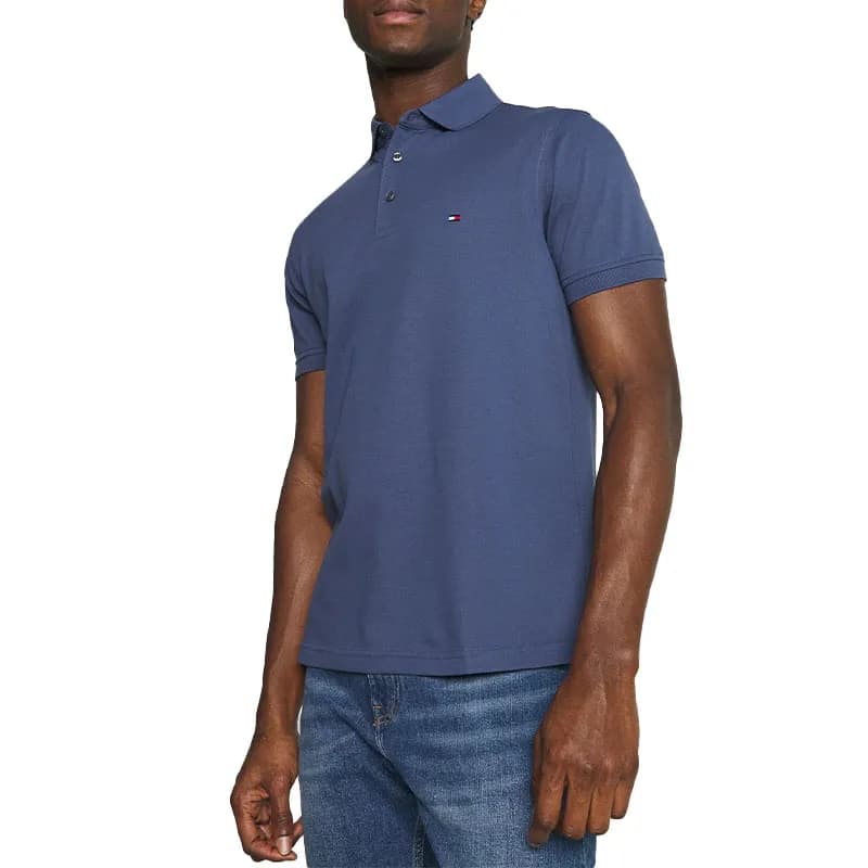 Featured product image of tommy-hilfiger-mens-polo-shirt-core-1985-slim-fit-indigo