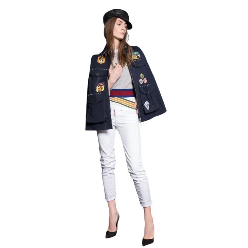 Featured product image of dsquared2-womens-studded-poncho-casual-winter-jacket