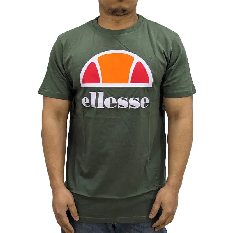 Ellesse Mens Printed T Shirts Short Sleeve Sports Top Green