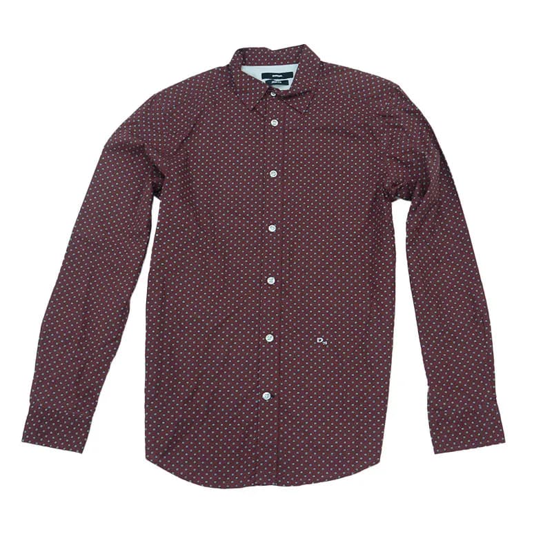 Featured product image of diesel-s-blanca-mens-shirts-long-sleeve-slim-fit-cotton-camicia-shirt-maroon