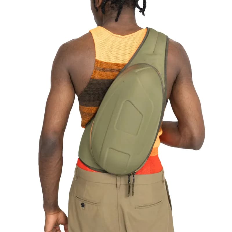DIESEL ボディバッグ 1DR-POD 未使用 Diesel 1dr-pod Mens Shoulder Sling Bag Cross Body Olive - Top
