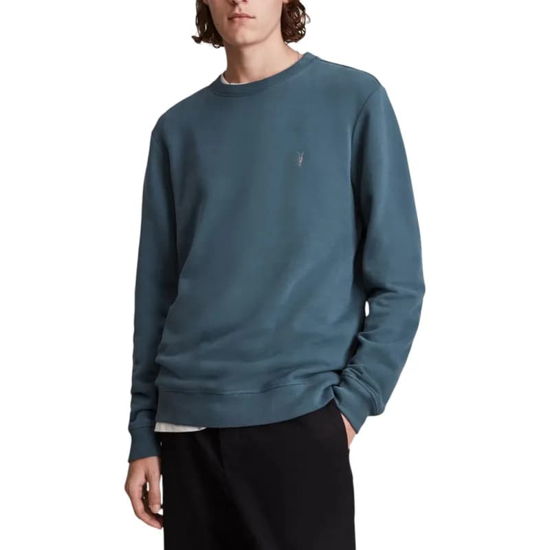 Featured product image of all-saints-reven-mens-sweatshirts-pullover-jumper-teal-blue