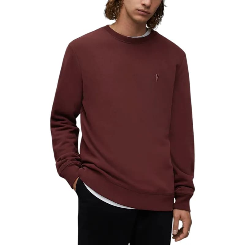 Featured product image of all-saints-reven-mens-sweatshirts-pullover-jumper-maroon