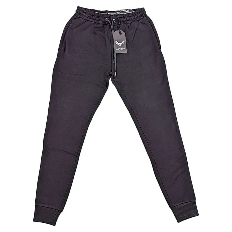 Featured product image of brave-soul-mens-joggers-fleece-bottoms-casual-trousers-black
