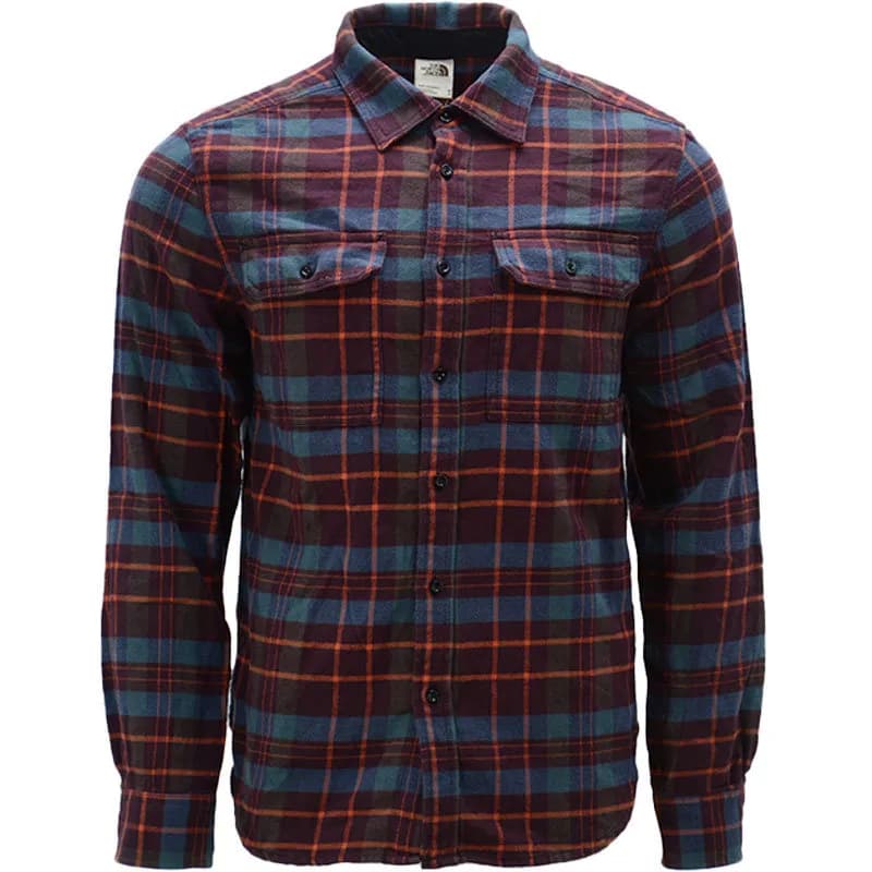 Featured product image of the-north-face-mens-check-shirts-cotton-long-sleeve-maroon-stripe