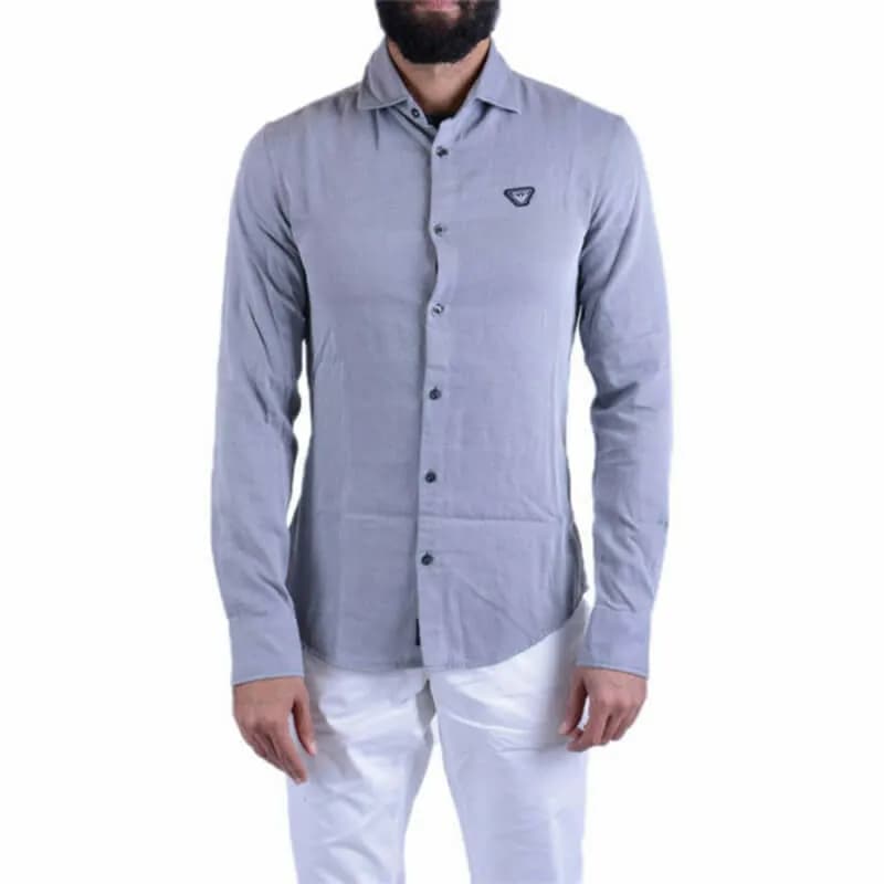 Featured product image of armani-jeans-6x6c20-mens-shirt-summer-long-sleeve-slim-fit-casual-shirt-grey