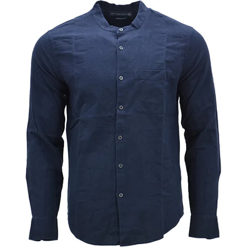 Featured product image of abercrombie-and-fitch-mens-shirt-summer-long-sleeve-soft-cotton-navy