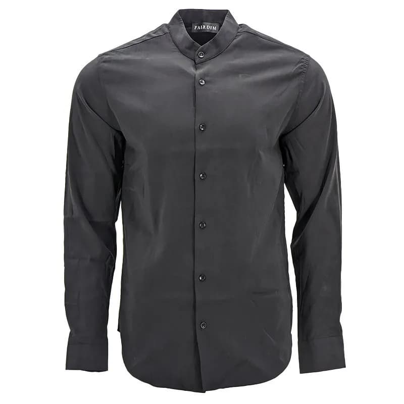 Featured product image of fairdim-mens-shirts-long-sleeve-band-collar-casual-cotton-blend-pain-shirts-new