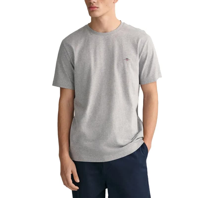 Featured product image of gant-mens-t-shirts-shield-logo-crew-neck-short-sleeve-tee-grey