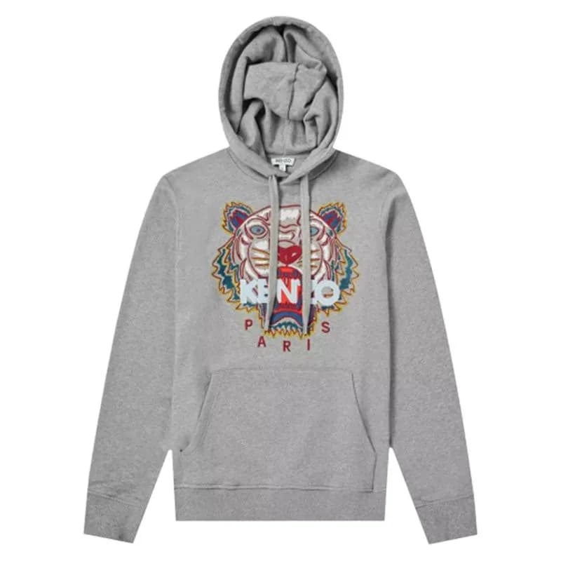 Featured product image of kenzo-sweat-mens-hoodie-grey-jumper-pullover-hooded-sweatshirt-tiger-print