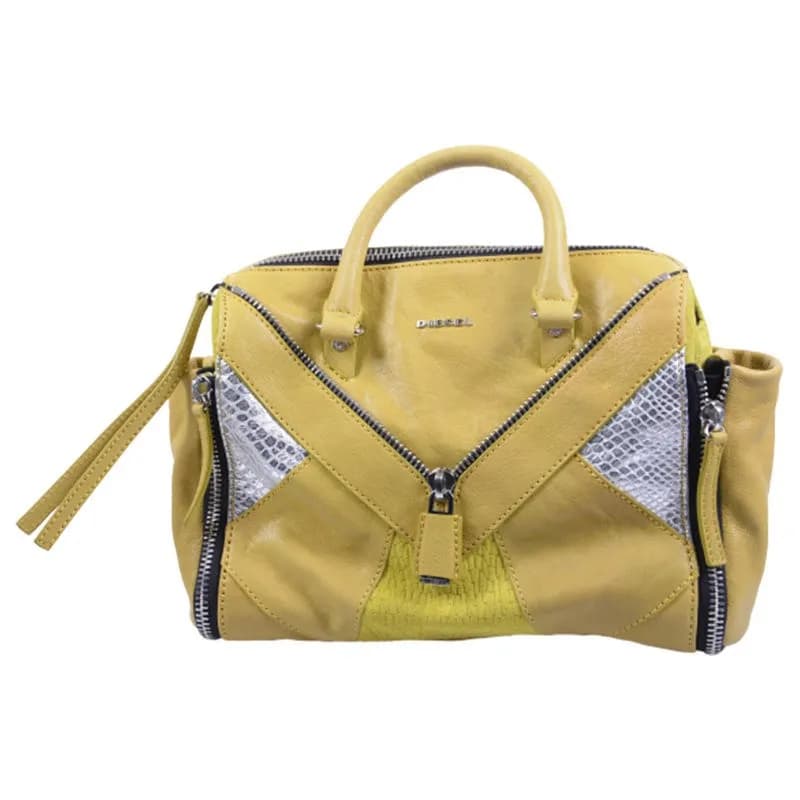 Featured product image of diesel-womens-hand-bag-genuine-leather-yellow-cross-body-messenger-shoulder-bag
