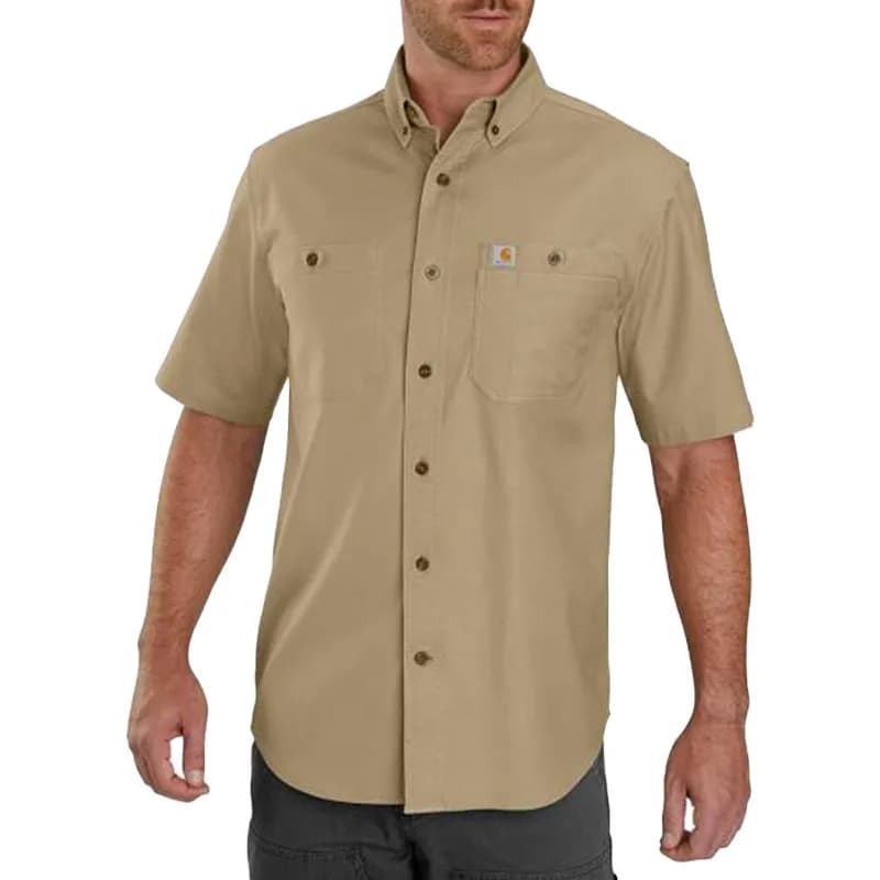 Featured product image of carhartt-tw3555-mens-shirts-short-sleeve-relax-fit-beige