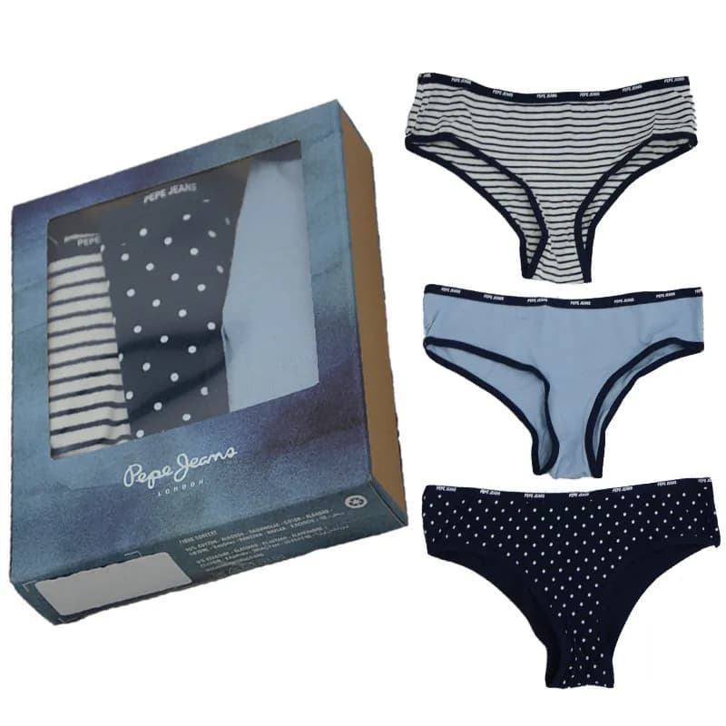 Featured product image of pepe-jeans-womens-bikini-briefs-3-pack-soft-panties-underwear