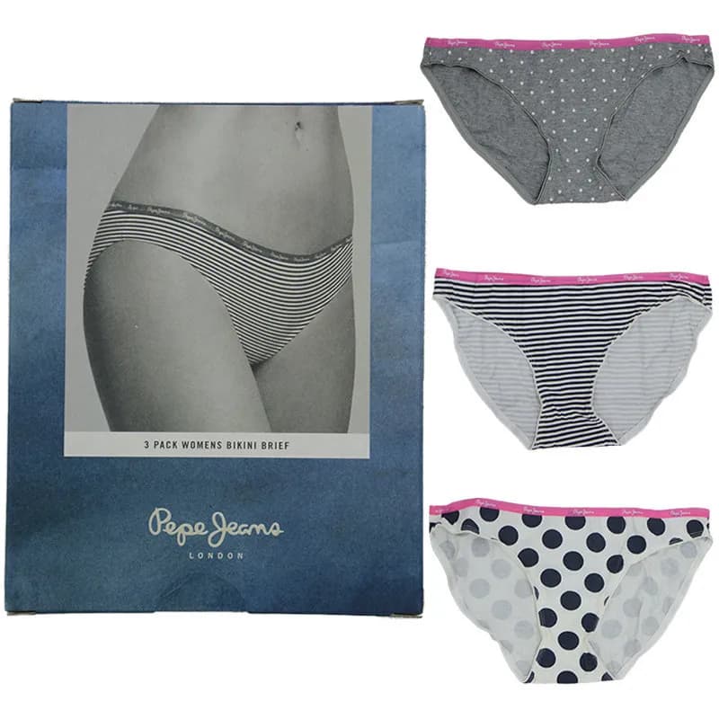 Featured product image of pepe-jeans-10164-womens-bikini-briefs-3-pack-panties-underwear