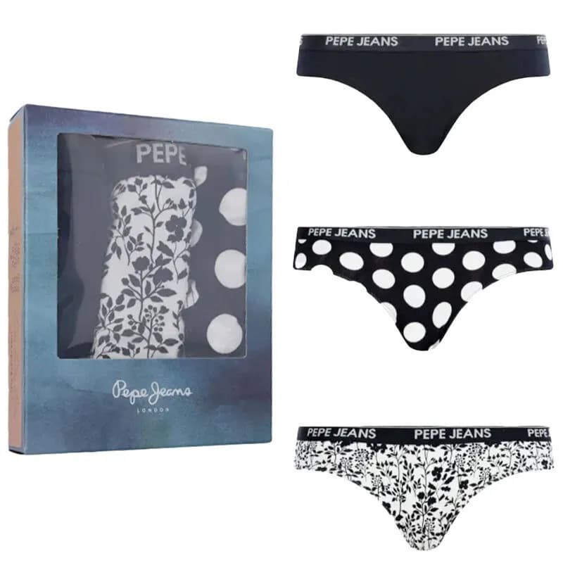 Featured product image of pepe-jeans-womens-bikini-briefs-3-pack-knickers-panties-underwear