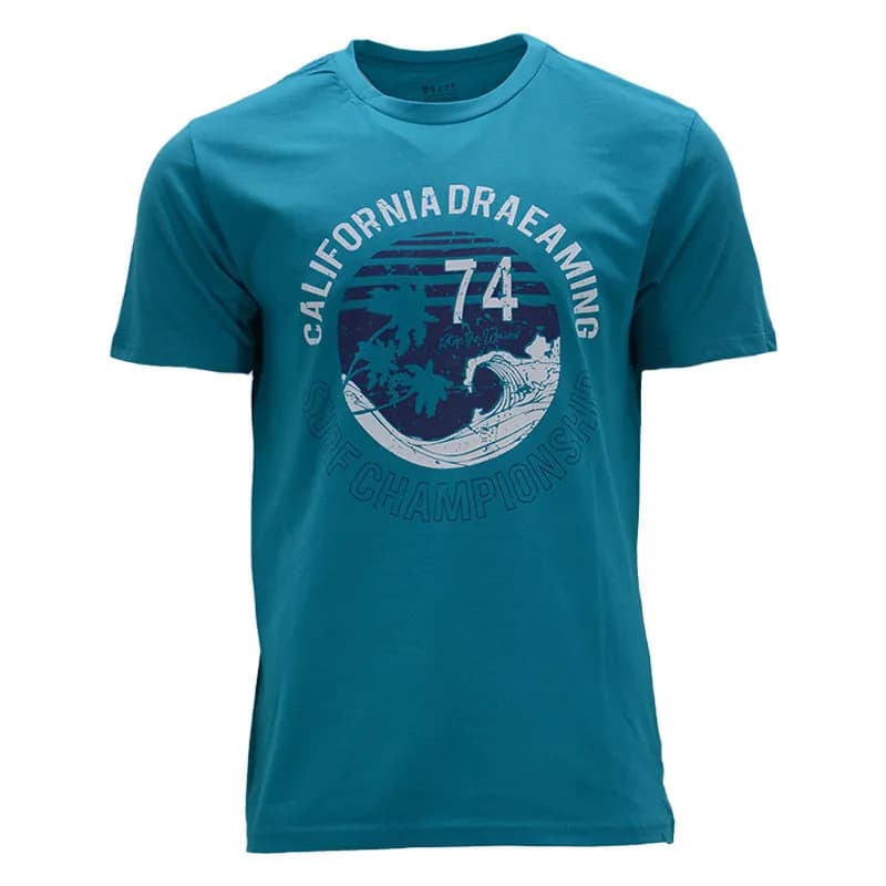 Featured product image of house-brand-mens-crew-neck-t-shirts-california-dreaming-blue