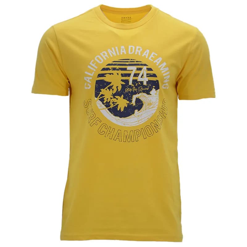 Featured product image of house-brand-mens-crew-neck-t-shirts-california-dreaming-yellow