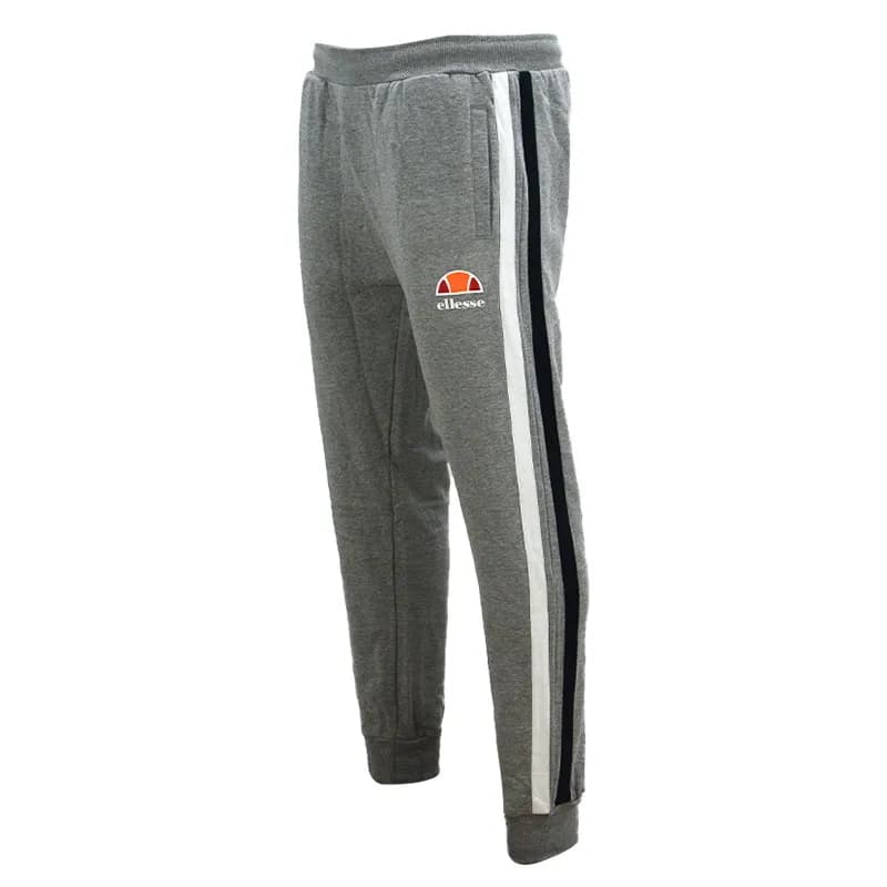 Featured product image of ellesse-mens-joggers-stripe-fleece-cuffed-trousers-grey