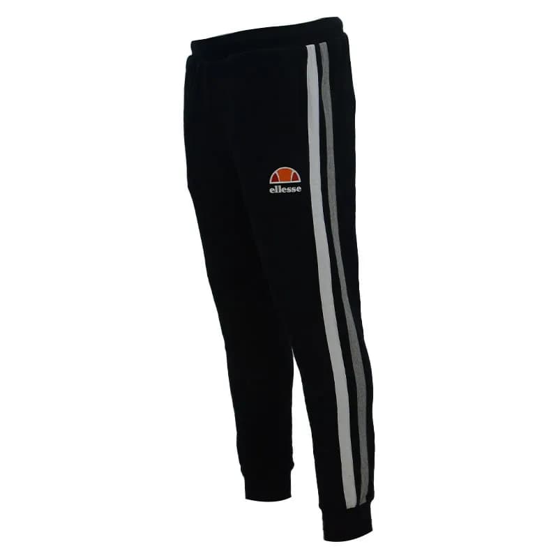 Featured product image of ellesse-mens-joggers-stripe-fleece-cuffed-trousers-black