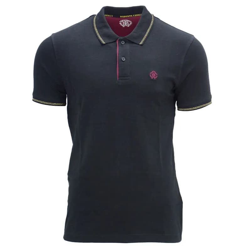 Featured product image of roberto-cavalli-mens-polo-shirts-short-sleeve-black