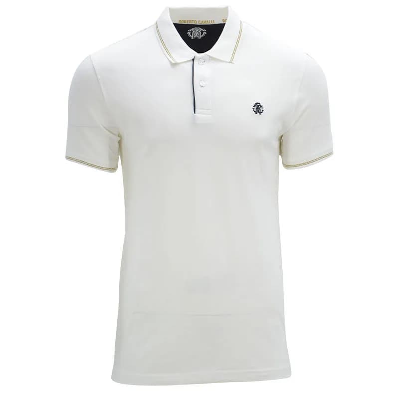 Featured product image of roberto-cavalli-mens-polo-shirts-short-sleeve-white