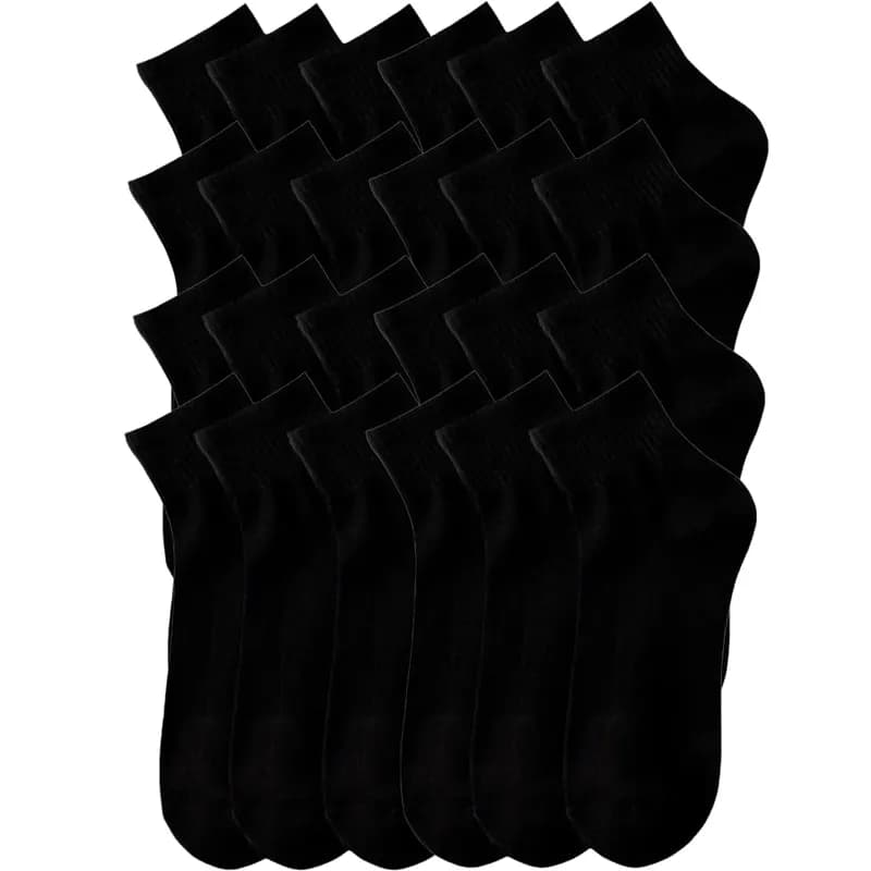Featured product image of mens-ankle-socks-24-pack-stretch-cotton-low-cut-sports-socks-black