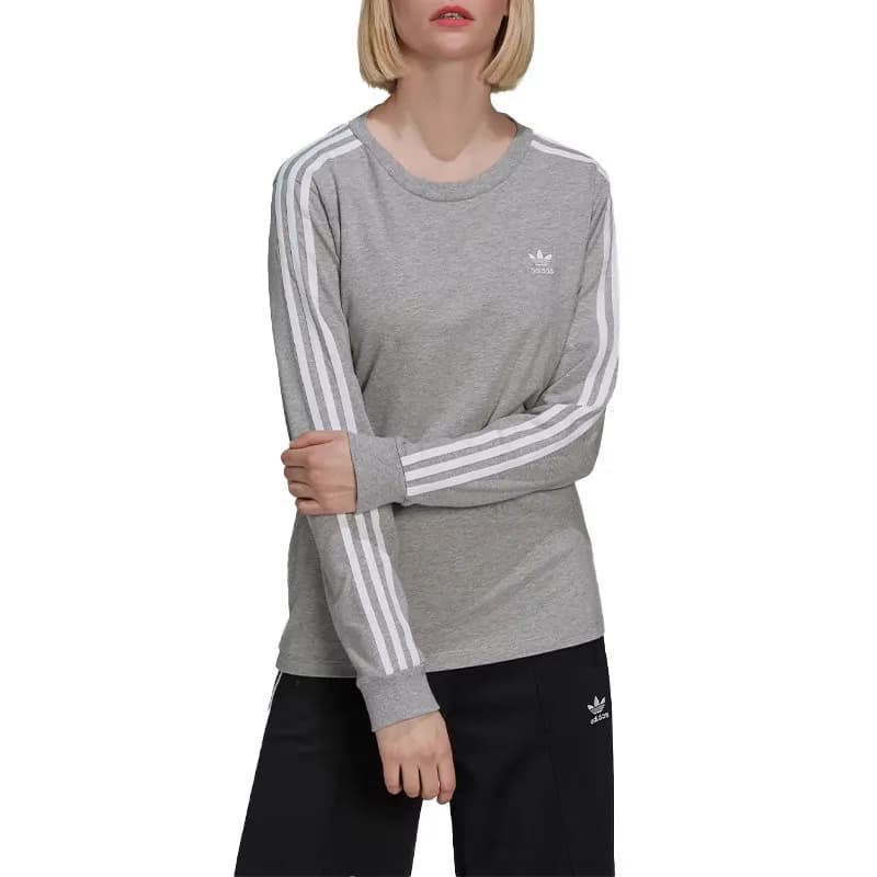Featured product image of adidas-h33570-women-3-stripes-t-shirt-crew-neck-long-sleeve-tee