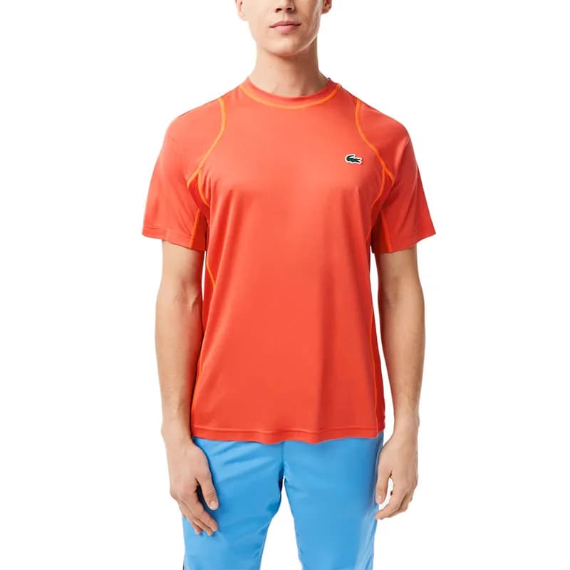 Featured product image of lacoste-mens-tennis-t-shirt-in-tear-resistant-pique-orange-red-tee