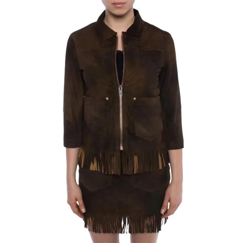 Featured product image of diesel-l-foxx-womens-genuine-leather-shirt-jacket-size-s-fringe-sued-slim-coat