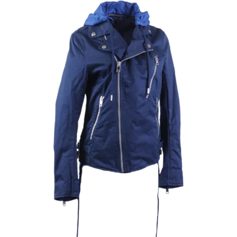 Featured product image of diesel-j-machine-womens-biker-jacket-removable-hood-winter-casual-cotton-coat