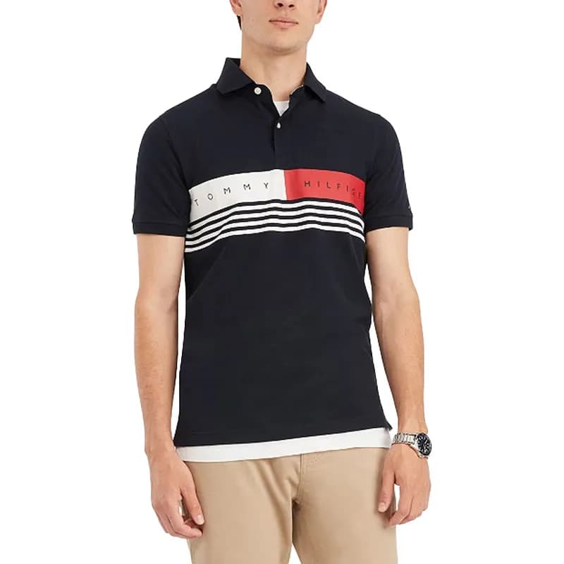 Tommy hilfiger chest stripe polo top