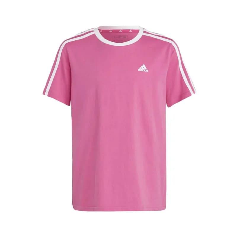 Featured product image of adidas-3-stripe-t-shirts-boys-crew-neck-short-sleeve-tee-pink