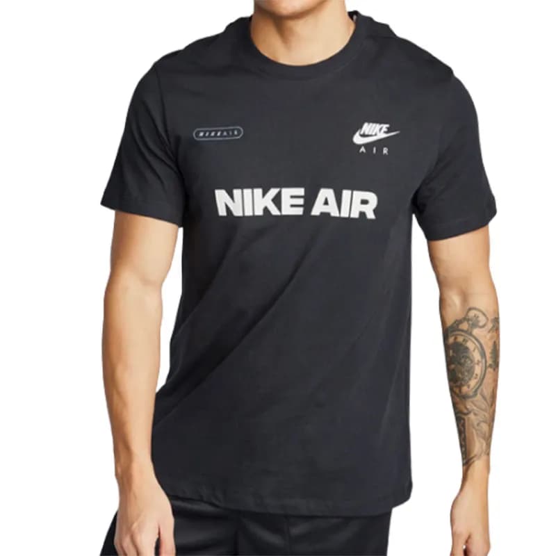 Featured product image of nike-air-mens-t-shirts-crew-neck-casual-cotton-retro-classic-black