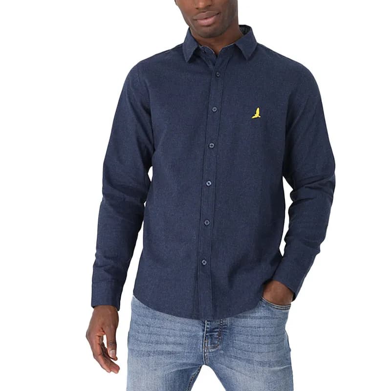 Featured product image of brave-soul-mens-flannel-shirts-brushed-woven-party-top-denim-marl