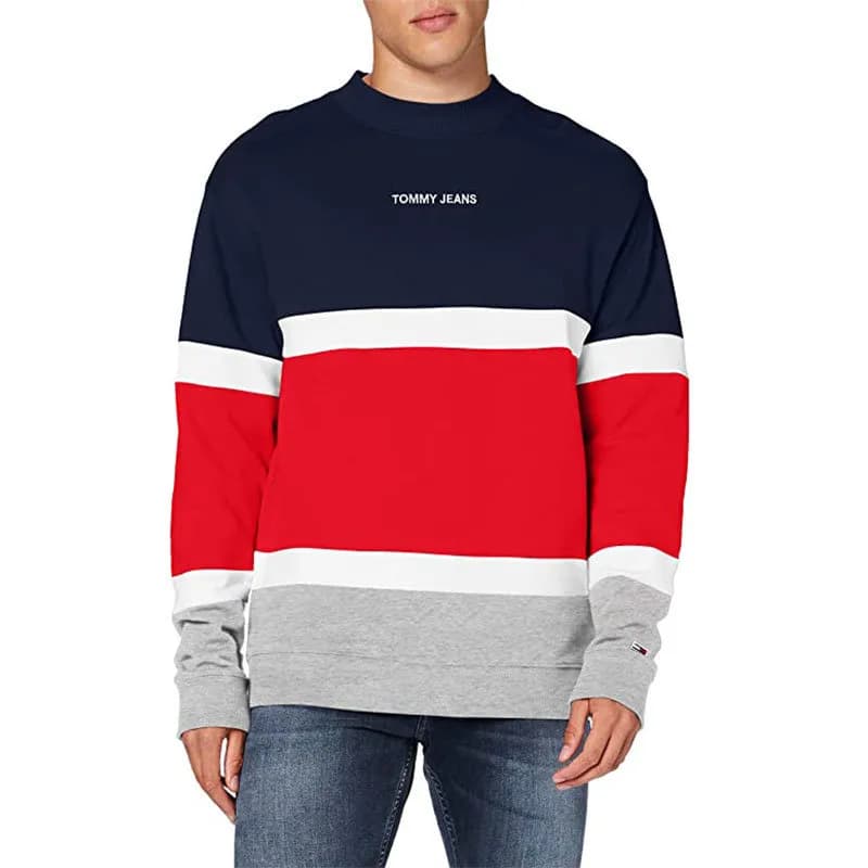 Featured product image of tommy-jeans-mens-sweatshirts-heavy-knitted-navy-red-grey