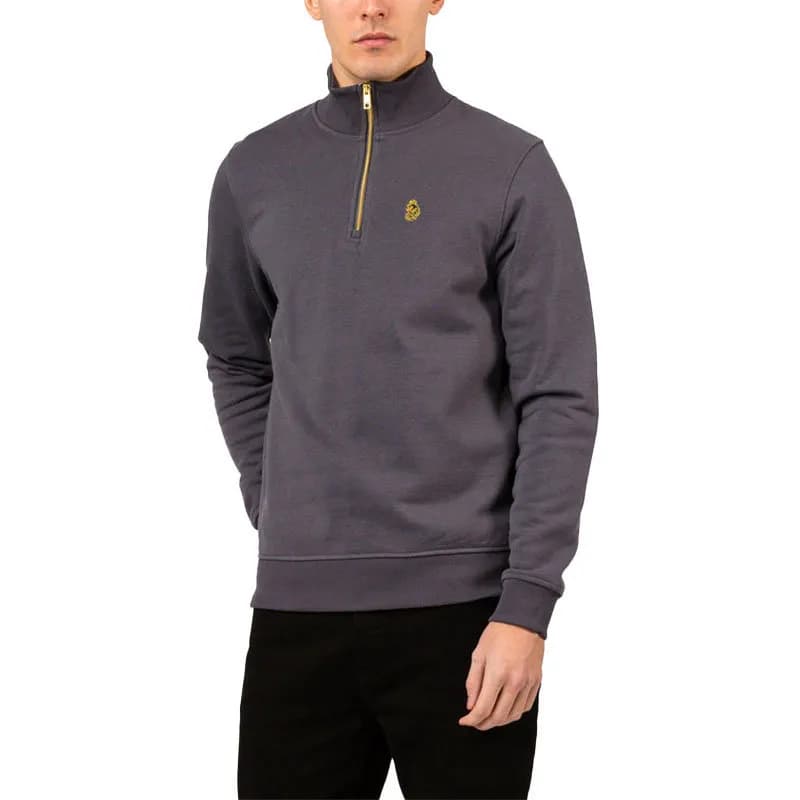Featured product image of luke-1977-mens-sweatshirts-half-zip-knitted-charcoal-black