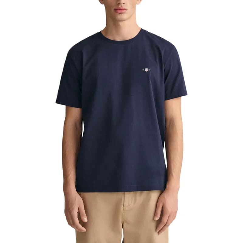Featured product image of gant-mens-t-shirts-shield-logo-crew-neck-short-sleeve-tee-navy