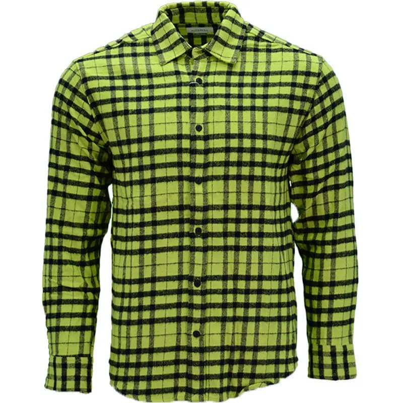 Featured product image of pull-and-bear-mens-check-shirts-cotton-long-sleeve-kiwi