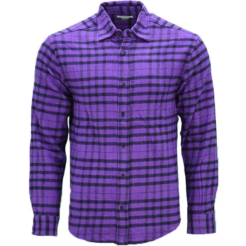 Featured product image of pull-and-bear-mens-check-shirts-cotton-long-sleeve-purple